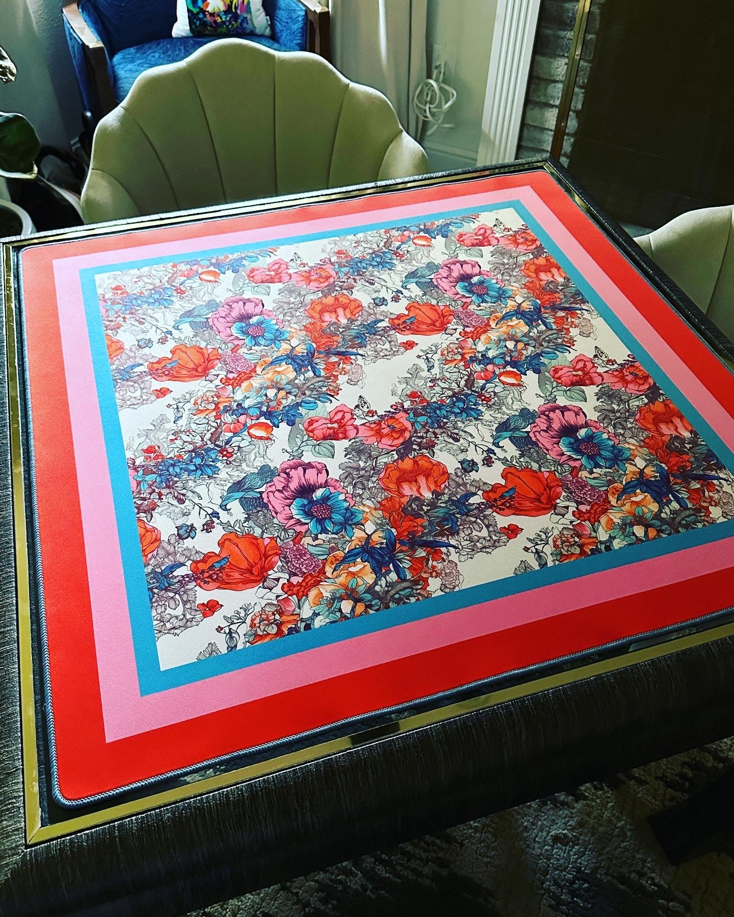 Punchy Floral Mahjong Mat