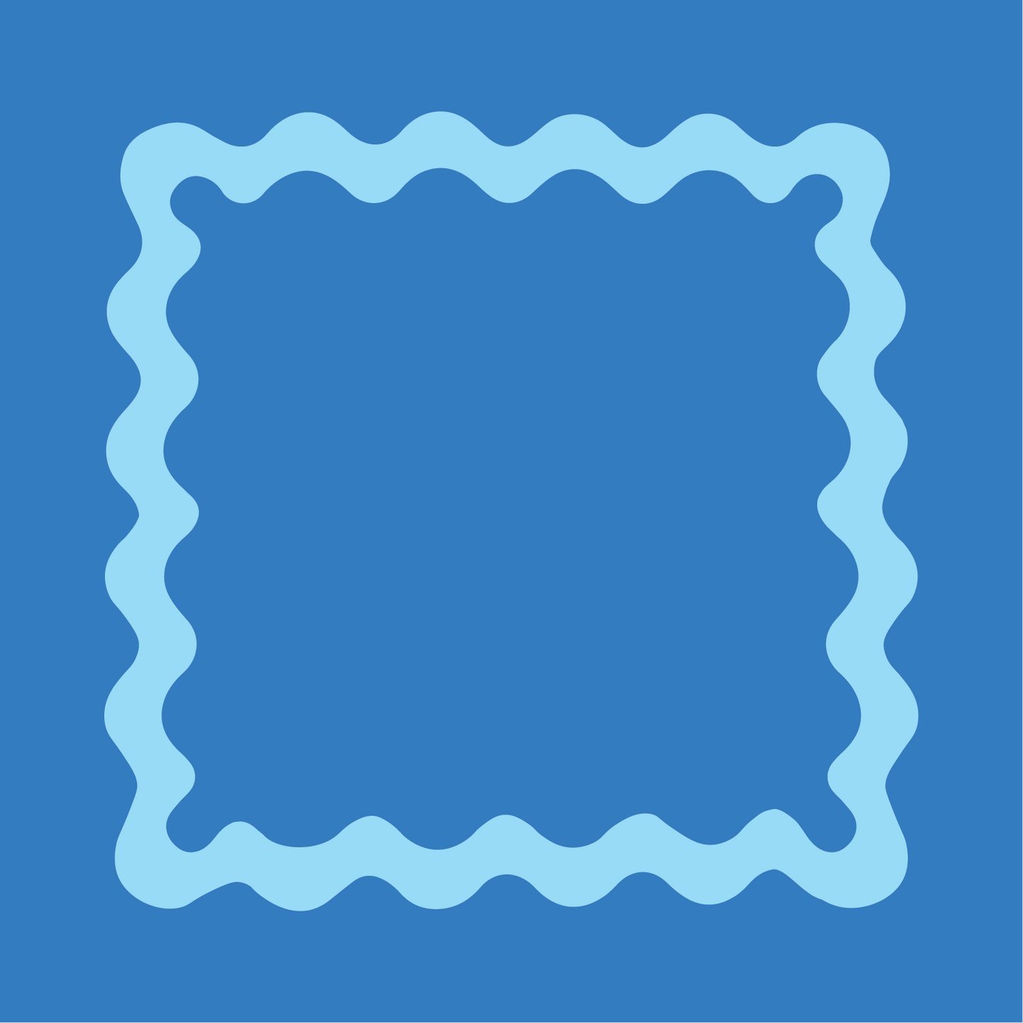 Blue Wavy Mahjong Mat