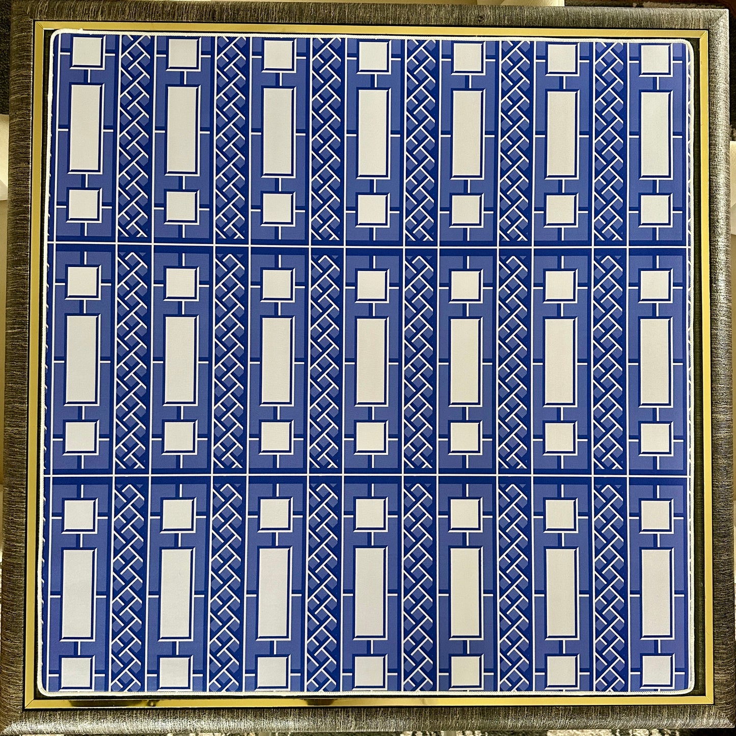Cobalt Trellis Mahjong Mat