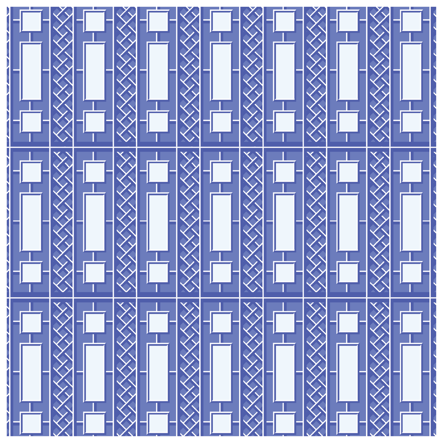 Cobalt Trellis Mahjong Mat